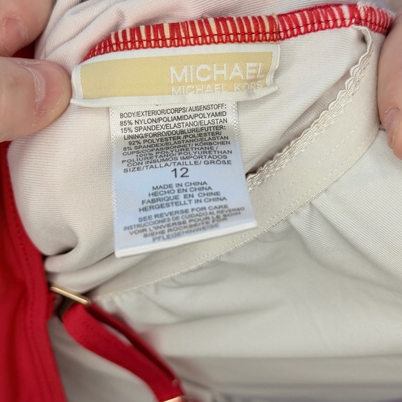 MICHAEL Michael Kors Red One-Shoulder Swimsuit - Picture 3 of 3